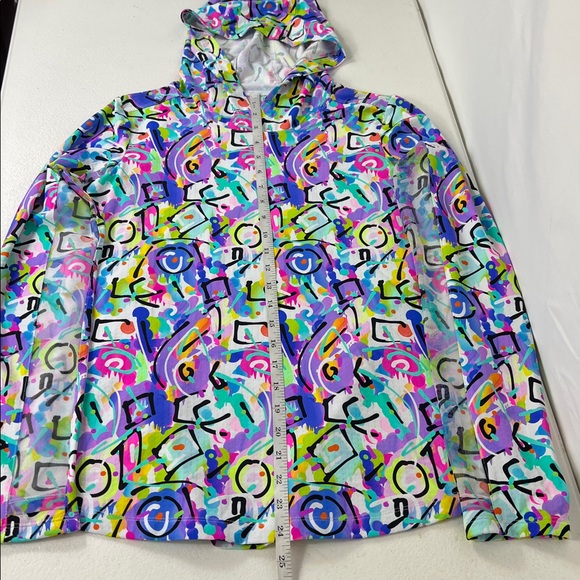 IBKUL Sze M Hoodie Top Vibrant Modern Print Long Sleeve Pickleball Golf Tennis - Picture 5 of 9